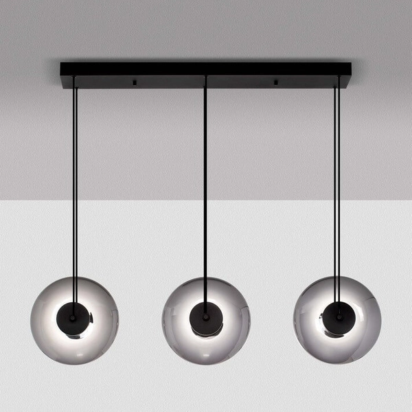 Lampa zwisająca na listwie HUACARAJE LE44828 LED 24W 3000K potrójna przydymiona czarna