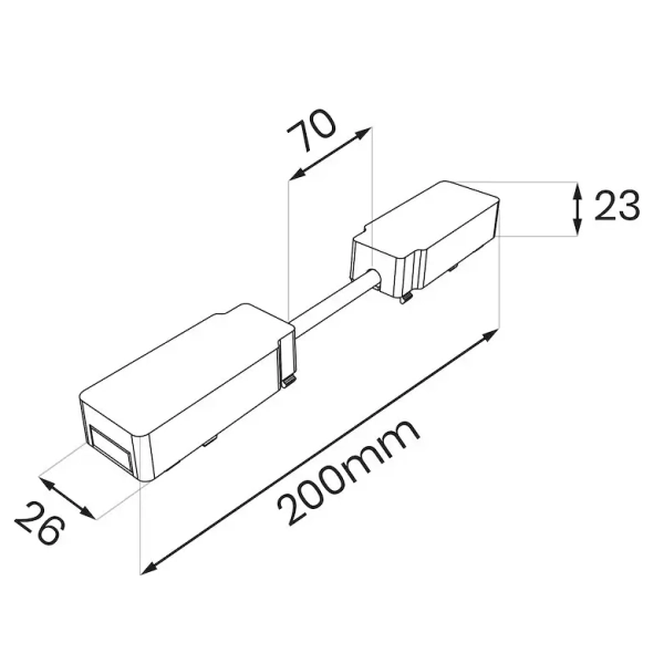 Szynowy łącznik magnetyczny podwójny Slim Magnetic ML2224 biały