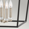 Lampa wisząca QN-STINSON-4P-L-BK na łańcuchu nikiel czarna
