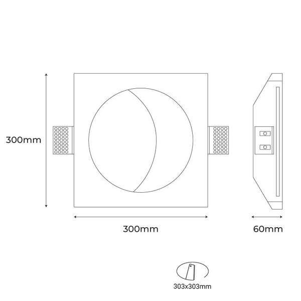 Plafon do sypialni Moon ABR-PWO-MOON-30CM Abruzzo księżyc biały