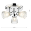 Łazienkowa sufitowa lampa Cedric CED7638 żebrowana IP44 chrom