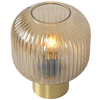 Loftowa LAMPA stołowa MALOTO 45586/20/62 Lucide stojąca LAMPKA szklana bursztynowa mosiądz