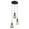 Glamour lampa wisząca do jadalni Sophia Green 11148 żebrowana zielony