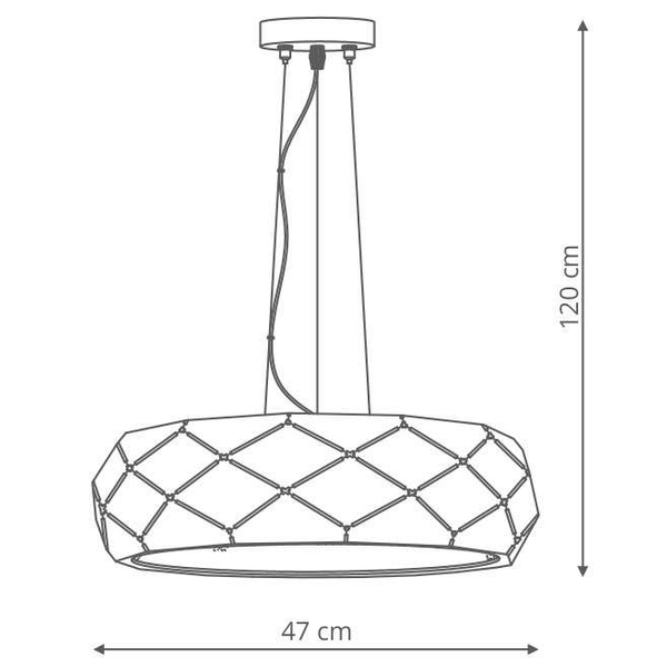 LAMPA wisząca REUS LP-8069/1P BK Light Prestige metalowa OPRAWA geometryczna zwis okrągły czarny