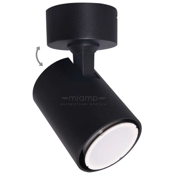 Regulowana LAMPA sufitowa SNOW LP-731/1W BK Light Prestige metalowa OPRAWA spot reflektorek tuba czarna