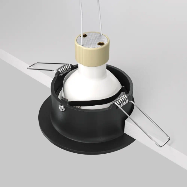 Wpuszczana lampa sufitowa Slim DL027-2-01B do przedpokoju czarna