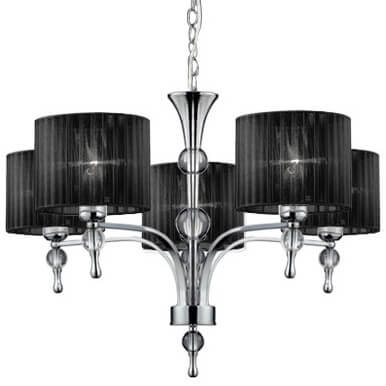 Klasyczna lampa wisząca Impress nad stół czarna chrom