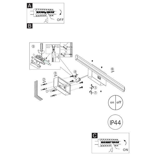 Listwa LAMPA ścienna VIGGO 41499C Globo łazienkowy kinkiet LED 18W 3000K metalowy IP44 chrom