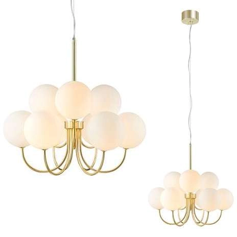 LAMPA wisząca BIANCO 107994 Markslojd szklana OPRAWA molekuły ZWIS kule balls białe złote