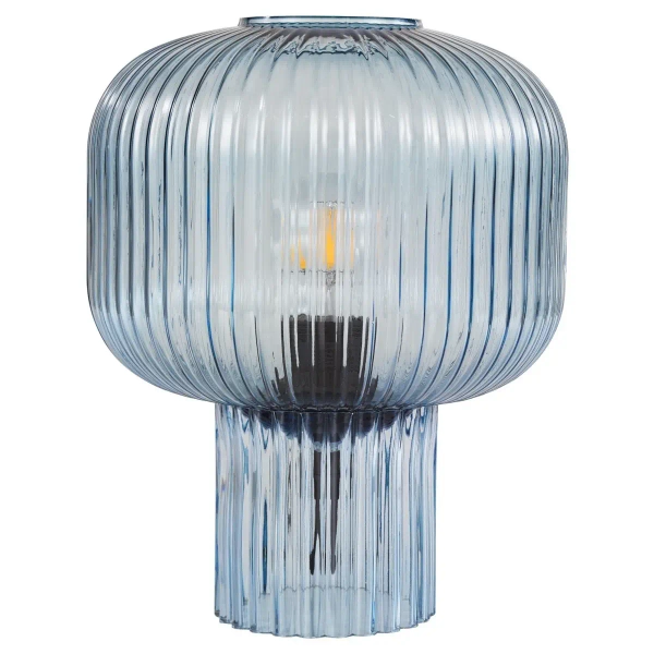 Szklana stołowa lampa Demarius DEM4223 grzybek niebieski