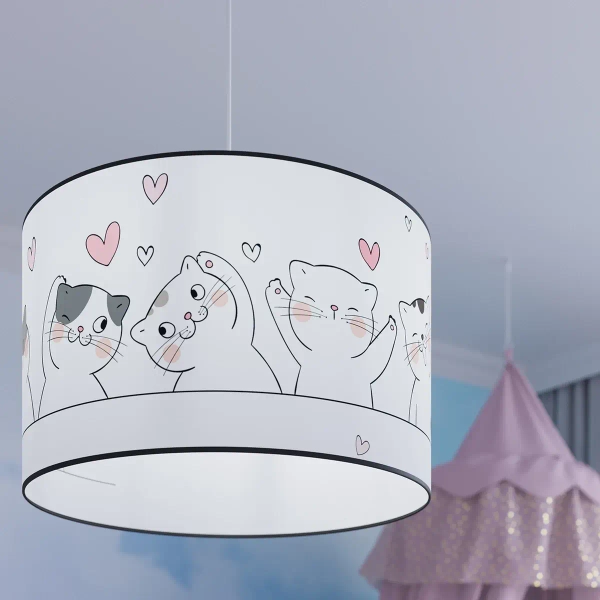 Lampa wisząca do pokoju dziecięcego CAT SL.1419 z abażurem kolorowa