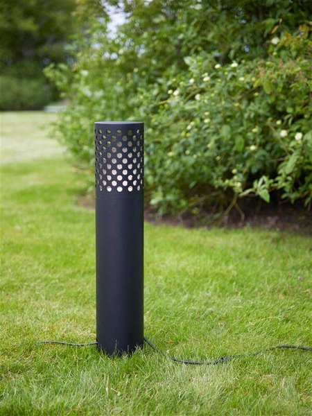 Okrągły słupek ażurowy Garden do ogrodu LED 6W czarny