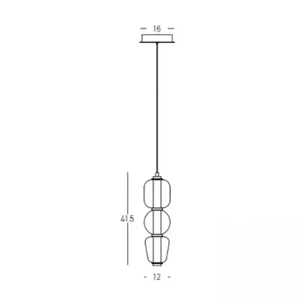 Pionowa wisząca lampa 23269 LED 12W 3000K przydymione szkło czarny