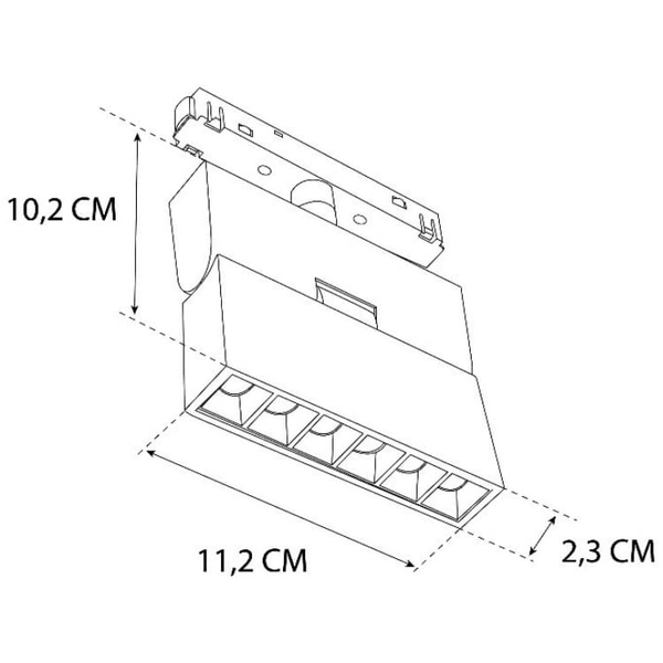 Oprawa szynowa 3-fazowa magnetyczna 481 Domeno LED 6W 3000K z diodami czarna