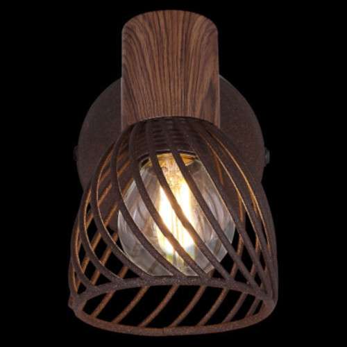 Kinkiet LAMPA ścienna ISABELLE 54817-1 Globo rustykalna OPRAWA metalowa klatka art deco rdzawa