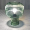 Ryflowana stołowa lampa Demarius DEM4224 grzyb szklana zielony