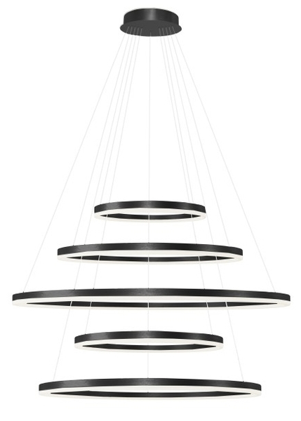 Lampa zwisowa Halo AZ5351 150+120+100+80+60 LED 180W z pilotem ringi czarne