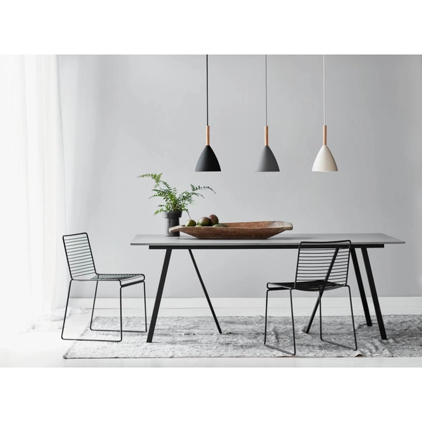 Lampa wisząca metalowa Pure 43293010 nad stół drewniana szary
