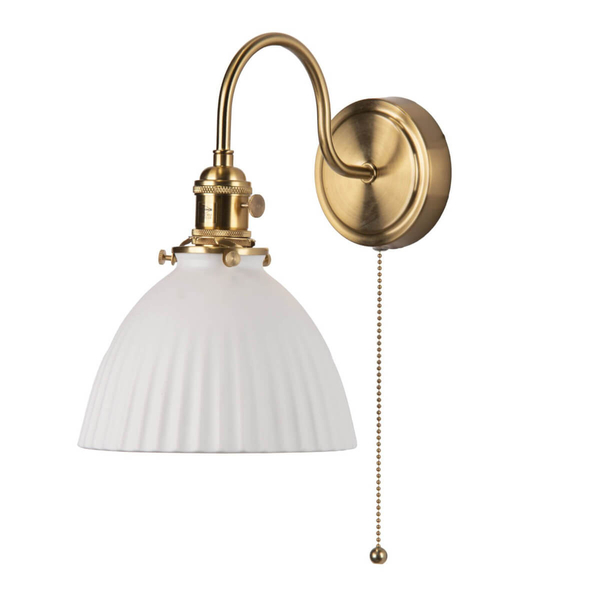 Ceramiczna lampa na ścianę Hadano HAD0740-09 mosiądz biały