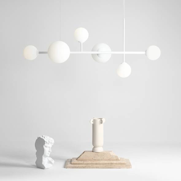 Wisząca lampa nowoczesna DIONE 1092K Aldex modernistyczny żyrandol biały