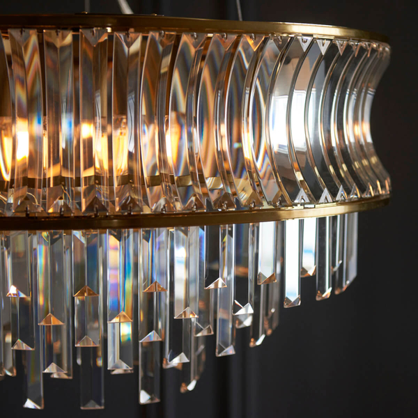 Wisząca lampa glamour L&-1107785 szklana mosiądz przezroczysty
