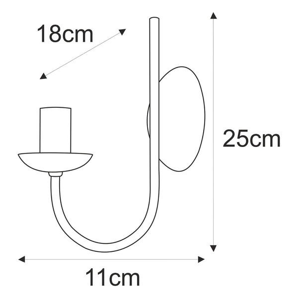 Ścienna lampa Haris K-4972 do przedpokoju candle czarna