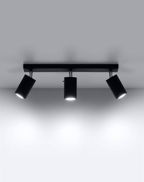 Plafon reflektorowy Ring SL.0093 Sollux listwa do kuchni czarna