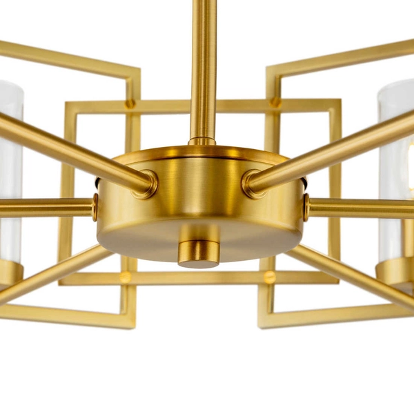 Lampa wisząca metalowa oprawa zwis na łańcuchu złoty BOWI OUTLET