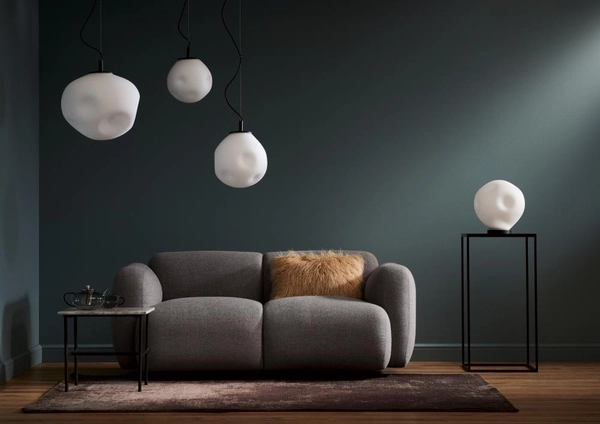 Szklany zwis kuchenny CLOE M 11070102 kulista lampa wisząca biała