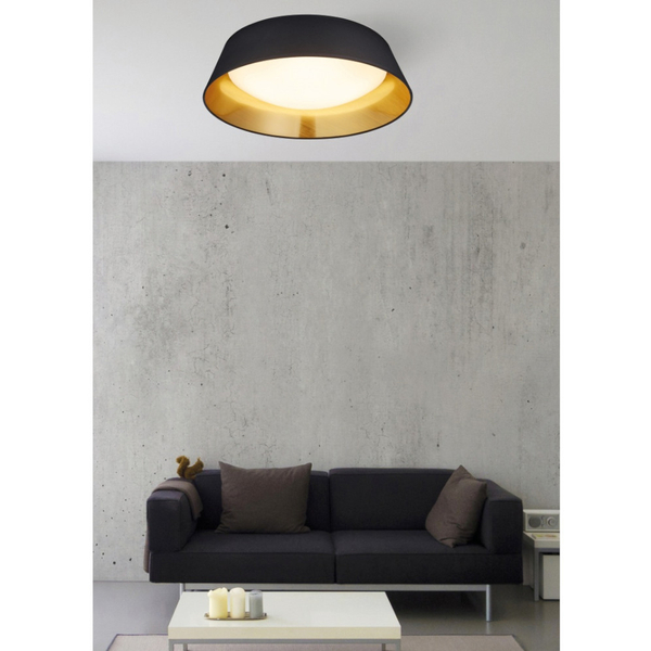 LAMPA sufitowa PONTS R62871879 RL Light abażurowa OPRAWA plafon LED 18W 3000K okrągły czarny