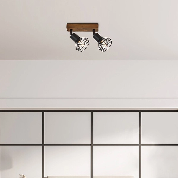 Metalowa lampa sufitowa Zeus 3138 czarne reflektorki na belce do kuchni