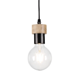 Lampa wisząca drewniana CLARTE 3274174 loftowa zwis drewno czarny
