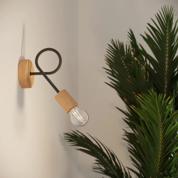 Skandynawska lampa sufitowa EMBER SL.1477 drewniana czarna