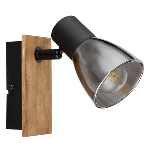 Kinkiet regulowany Claude 54307-1W drewno przydymiony