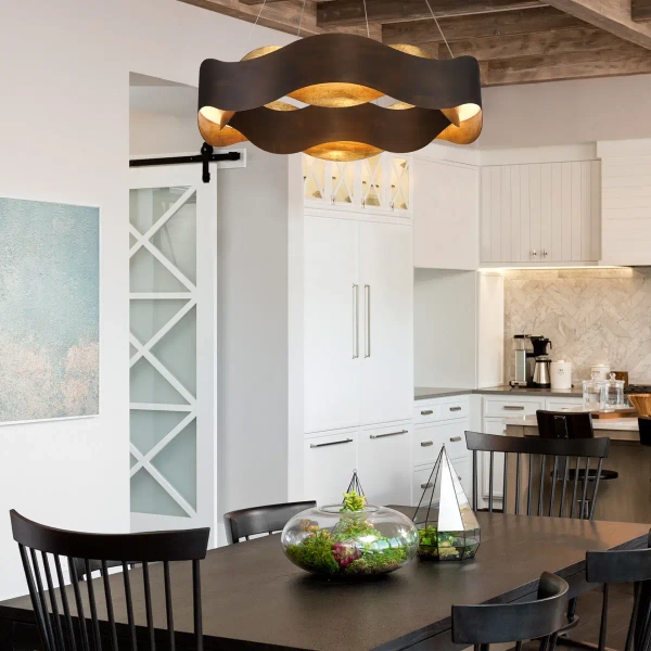 Wisząca lampa nad stół Vaughan QN-VAUGHAN-P-M-BRZ-GD LED 80W 3000K brązowa