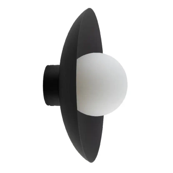 Lampa ścienna do jadalni Slate 10934 mleczna kula tarcza czarny