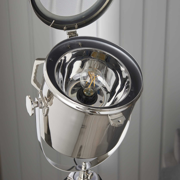 Industrialna lampa podłogowa Nautical EH-NAUTICAL-FL Endon statyw nikiel czarny