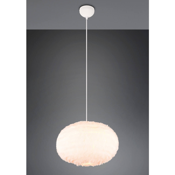Lampa wisząca Furry R31581901 kulista pluszowa biały