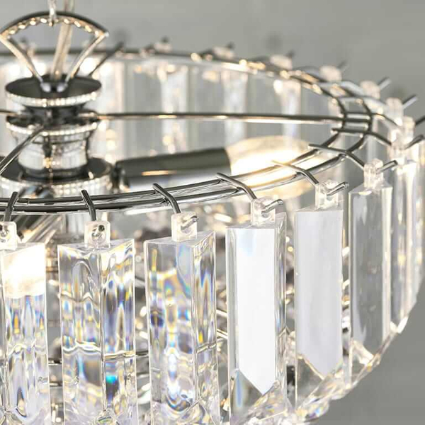 Kryształowa lampa wisząca Fargo FARGO-14CH Endon chrom przezroczysta
