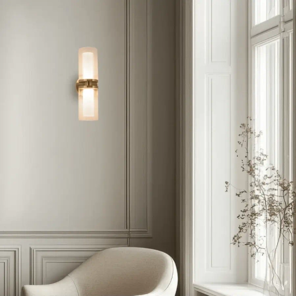 Podwójny ścienny kinkiet 23016 LED 12W 3000K tubka złota