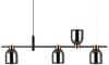 Lampa wisząca Servio PND-66892-4-BK-SG z kloszami czarna