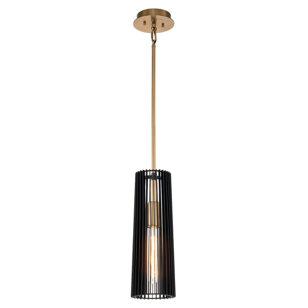 Wisząca lampa tuba QN-LINARA-P-BK metalowa czarna mosiądz