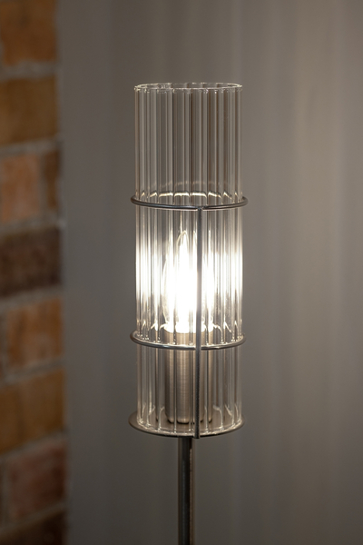 Lampka stołowa glamour Tubo 108558 Markslojd szklana srebrna