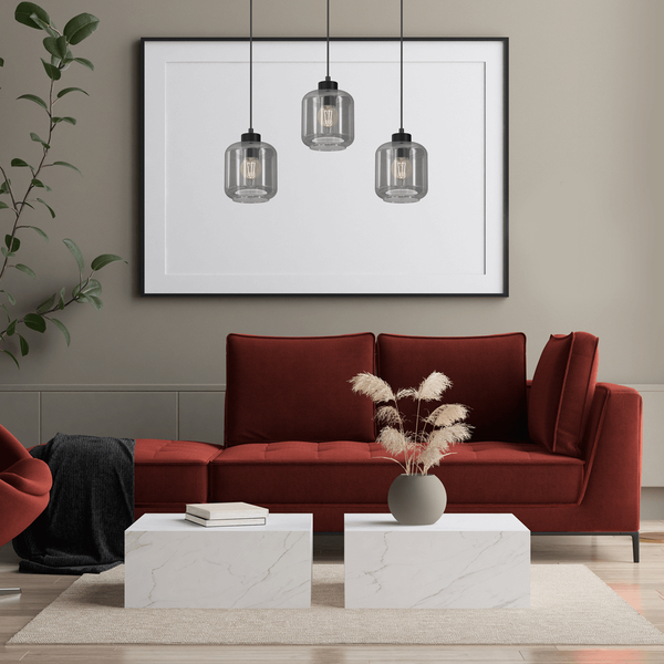 Lampa wisząca Sombra MLP8374 3-płomienna przydymiona czarna