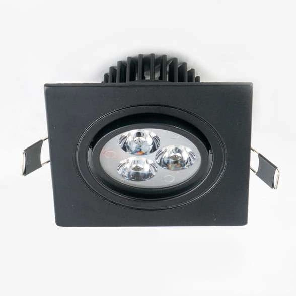 Lampa wpustowa sufitowa TRIPLO I MD-6301-CZARNA LED 3W 4200K square