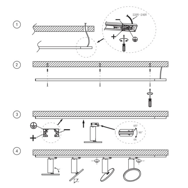 Lampa do szynoprzewodu Aquilion LP-220/1R WH 1F biała