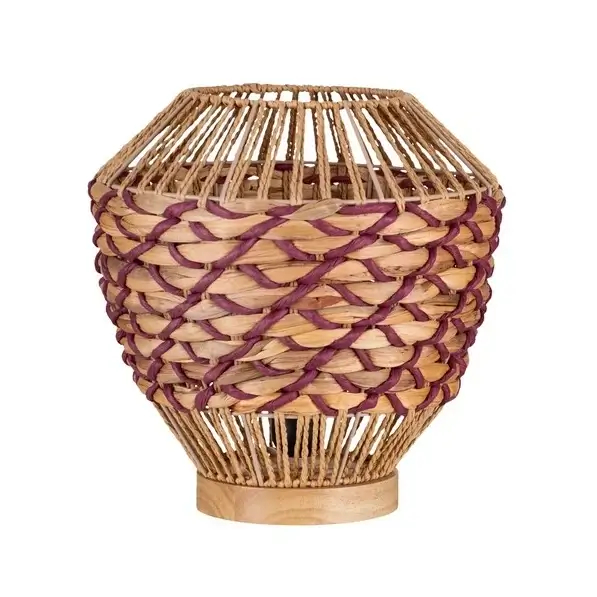 Lampa stołowa do sypialni LOMVERO LE45356 drewniana boho brązowa