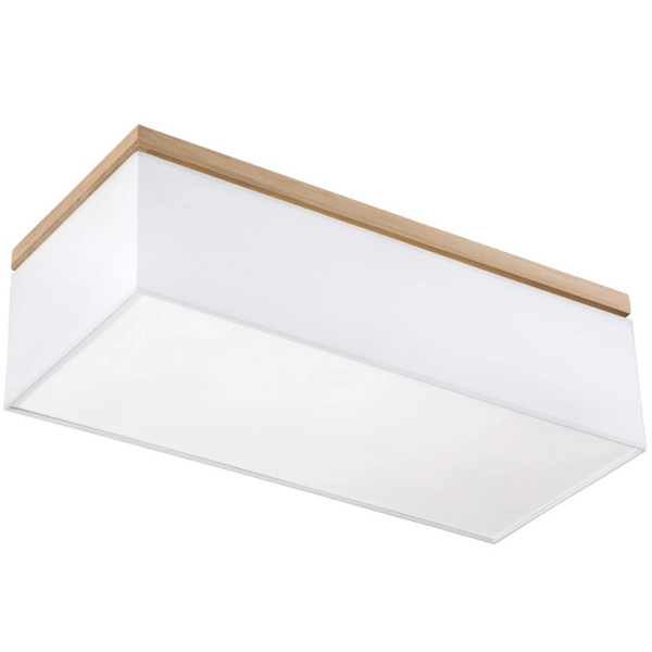 Skandynawska lampa plafon VERTIGA 34511474 prostokątna abażurowa biała