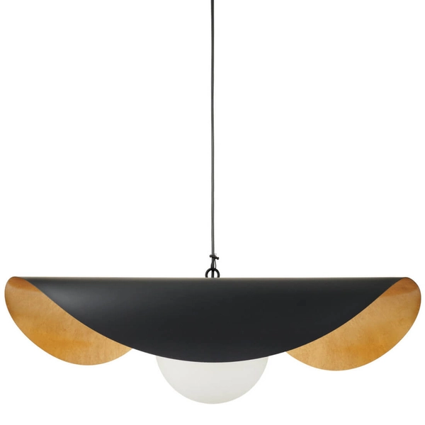 Lampa wisząca ze szklanym kloszem ENZO ST-F22020601-D60 black czarny złoty