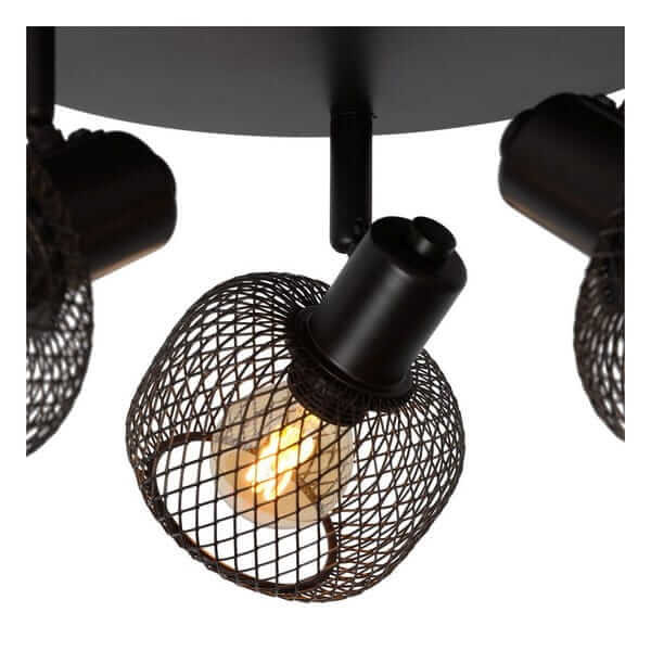 Sufitowa LAMPA loftowa MAREN 77978/13/30 Lucide metalowa OPRAWA plafon okrągły regulowany czarny